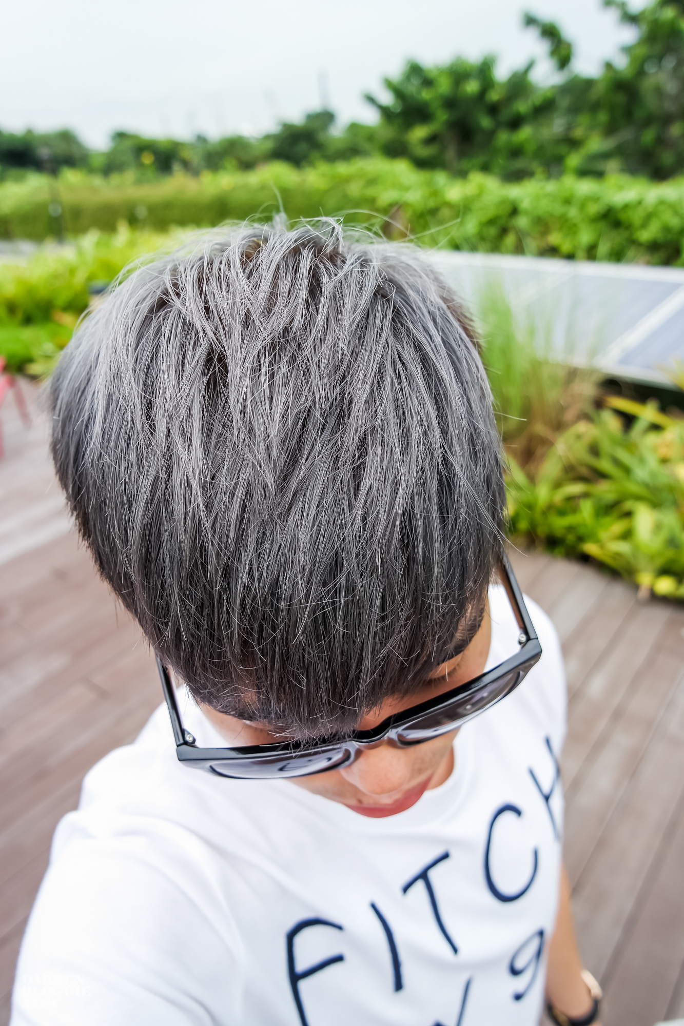 Asian mens hair color to ash green# hairstyling# sgsalon#. 