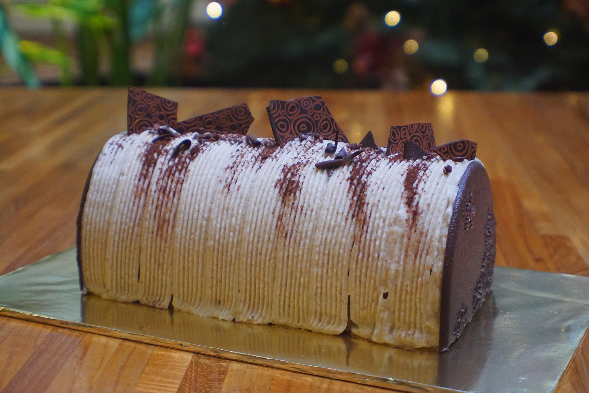 Mont Blanc Chocolate Chestnut Log Cake