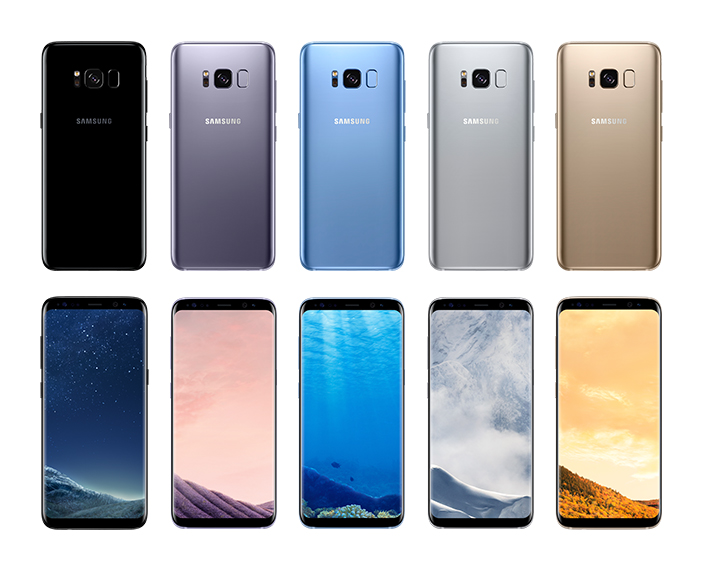 Samsung Galaxy S8 and 8+ in Coral Blue