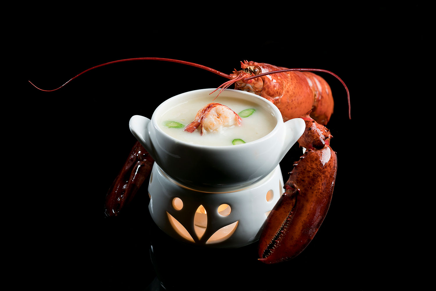 Double boiled MSC Maine Lobster and Organic ASC Prawn in Superior Fish Broth
