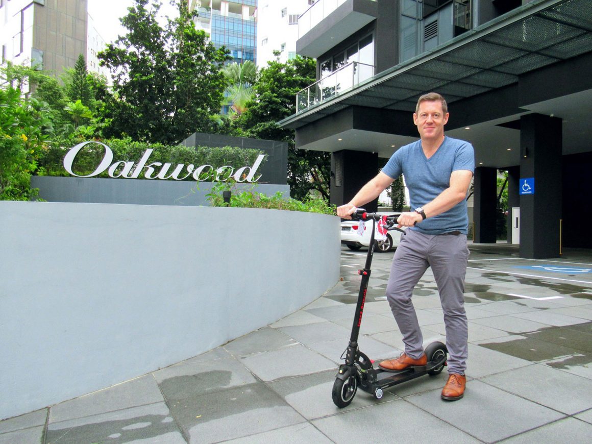Oakwood Studios Singapore Offer Guest Electric Scooters to Scoot around Town