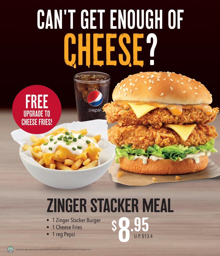 Get Cheesier with the Cheesy Zinger Stacker Meal!