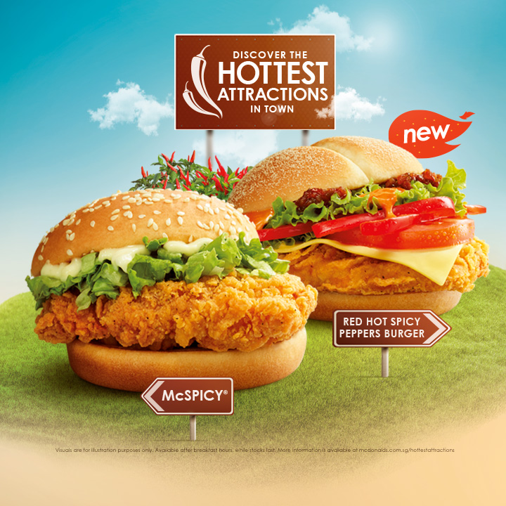 McDonald's Red Hot Spicy Peppers Burger
