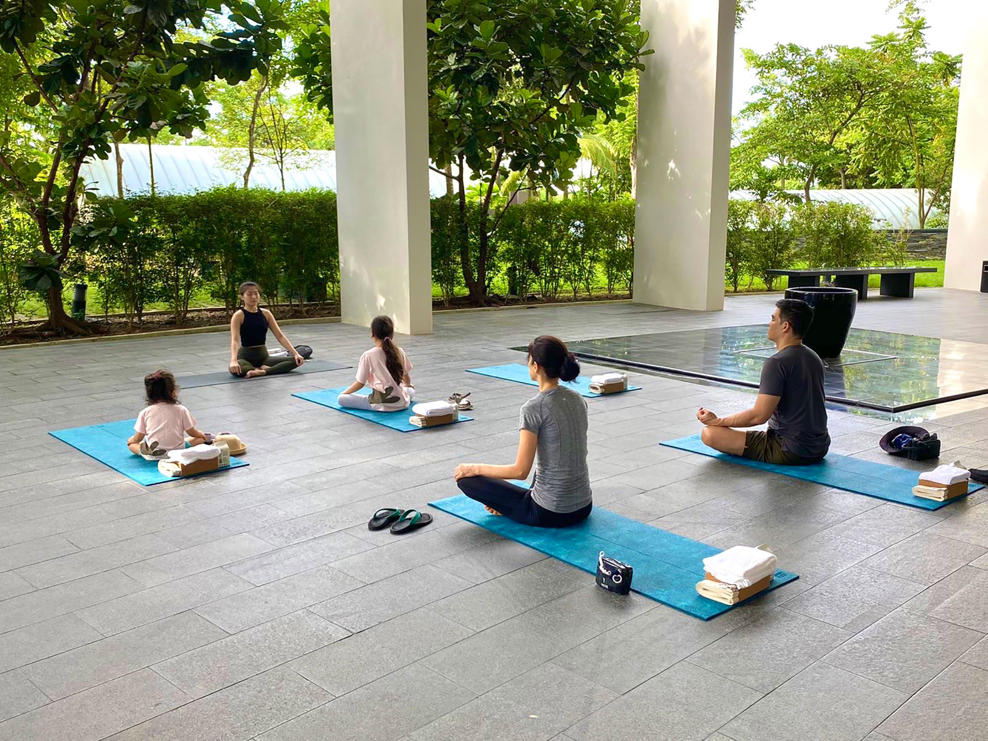 Family Yoga at Capella Singapore