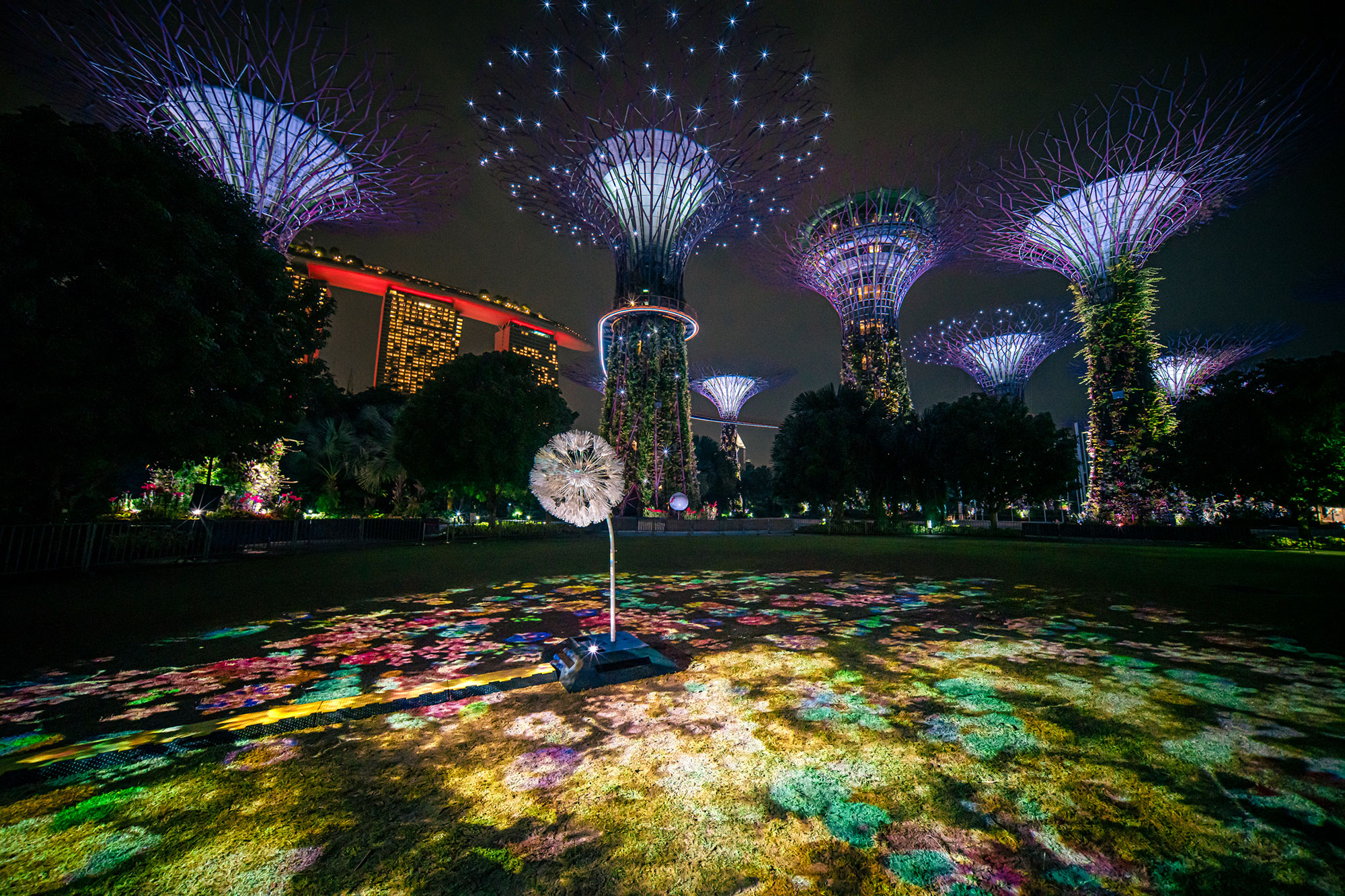 dandelion multimedia installation at Gardens by the Bay