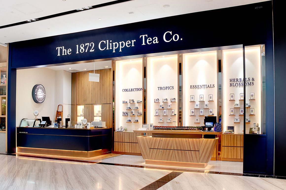 The 1872 Clipper Tea Co Store Front at Jewel Changi