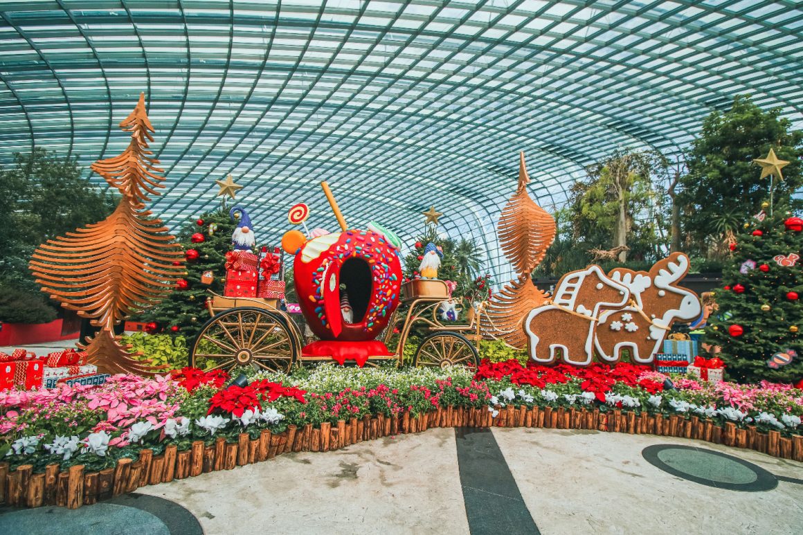 Poinsettia Wishes Floral Display at Gardens by the Bay